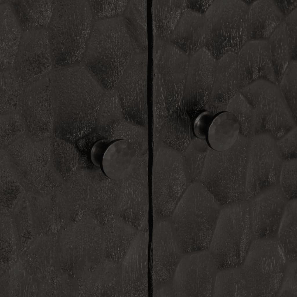 Armoire latérale noir 60x33x75 cm bois massif de manguier - XIOS