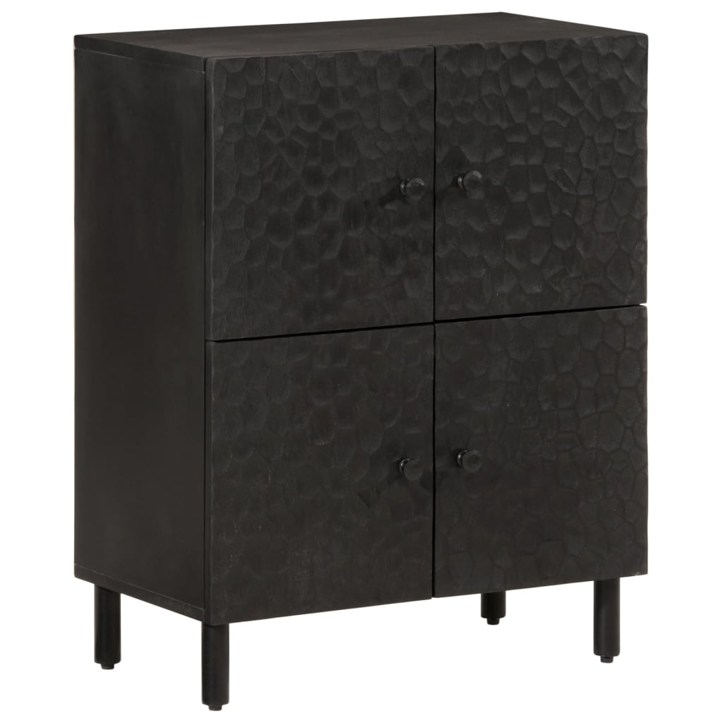 Armoire latérale noir 60x33x75 cm bois massif de manguier - XIOS