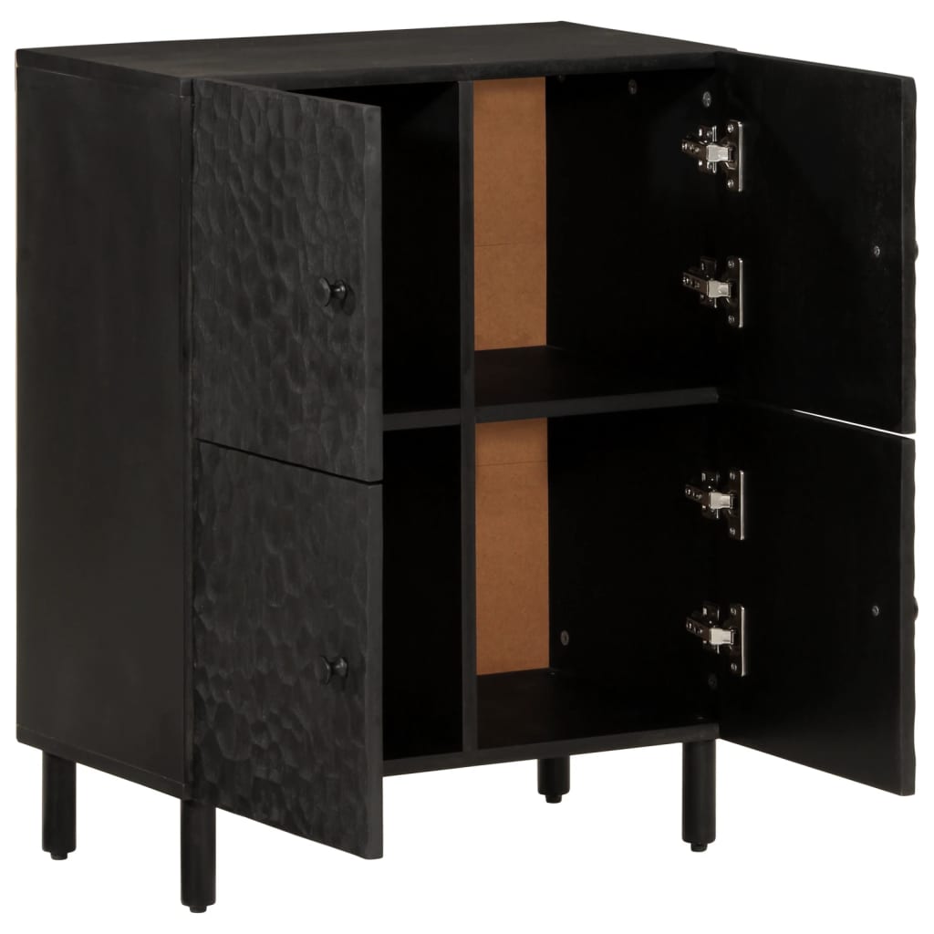 Armoire latérale noir 60x33x75 cm bois massif de manguier - XIOS