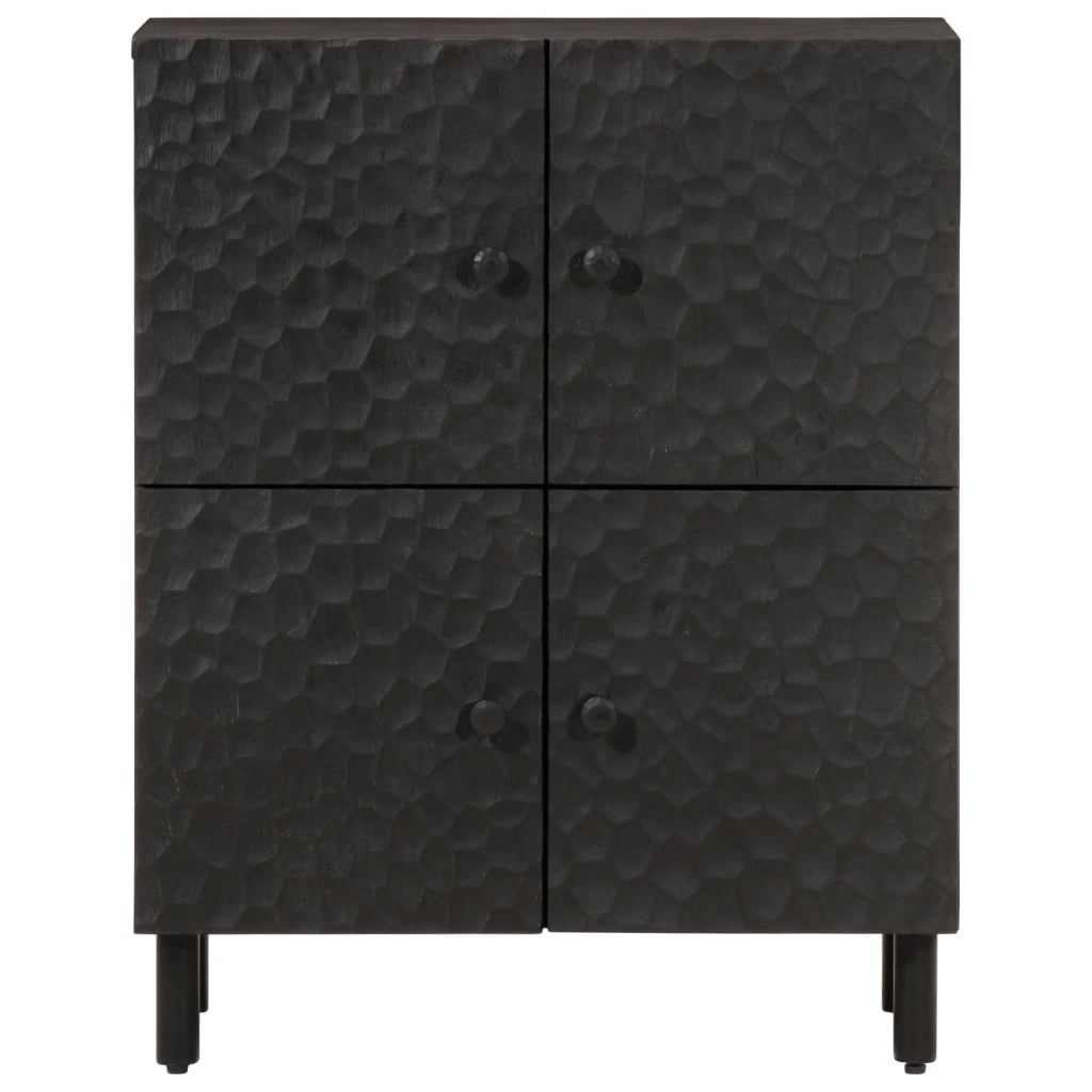 Armoire latérale noir 60x33x75 cm bois massif de manguier - XIOS