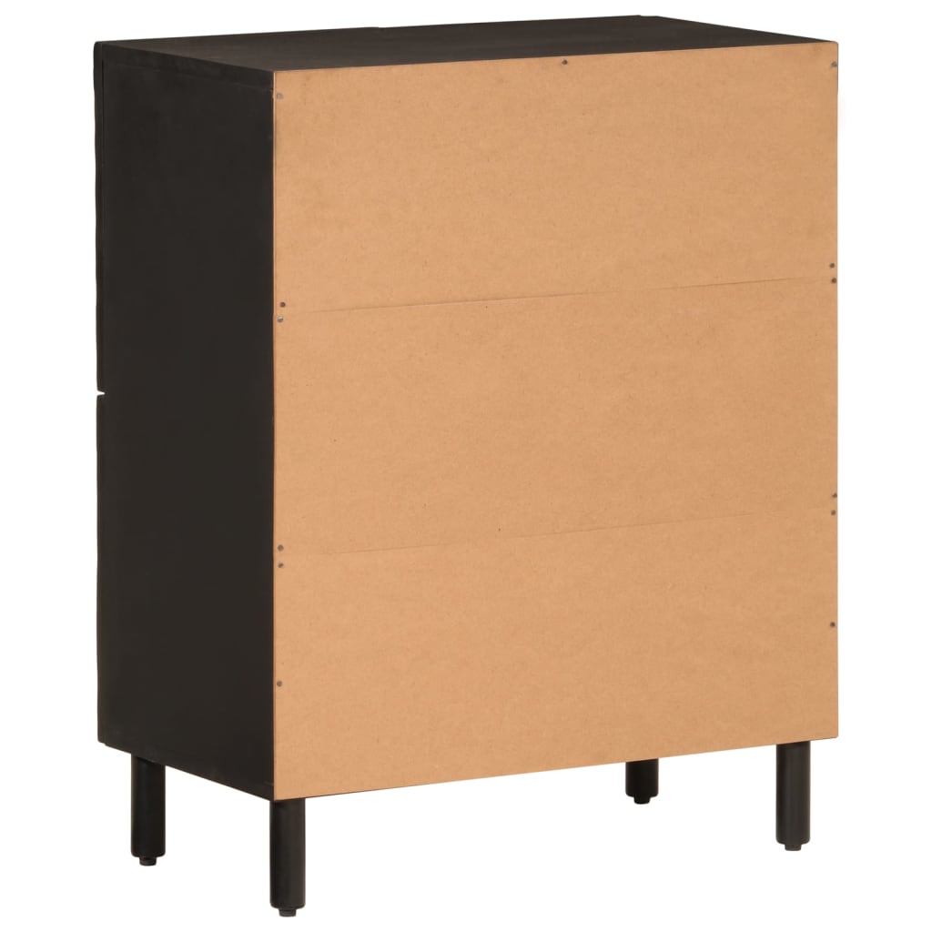Armoire latérale noir 60x33x75 cm bois massif de manguier - XIOS