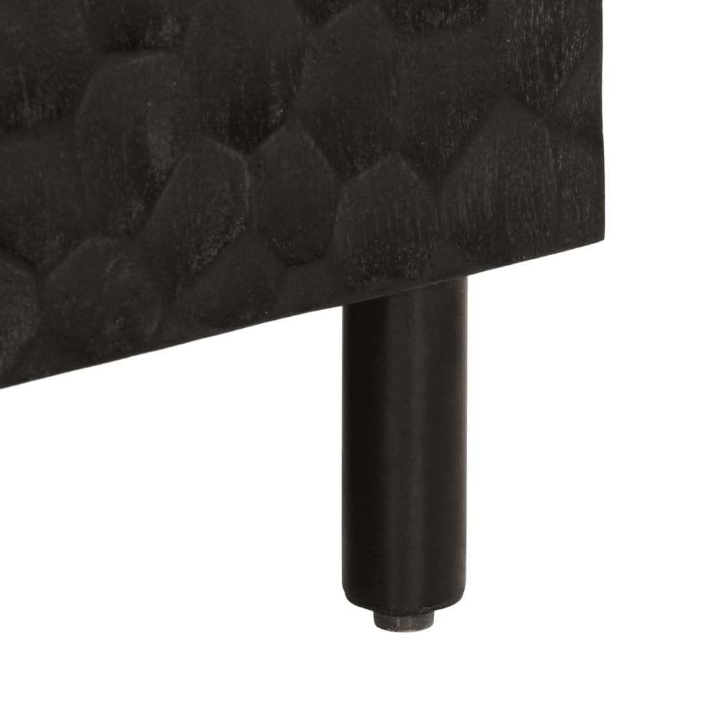 Armoire latérale noir 90x33x75 cm bois massif de manguier - XIOS