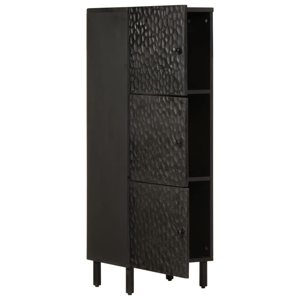 Buffet noir 40x33x110 cm bois de manguier massif - XIOS