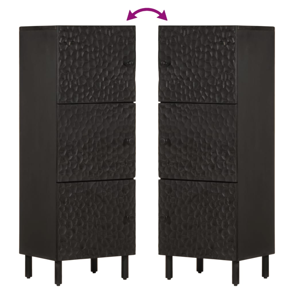 Buffet noir 40x33x110 cm bois de manguier massif - XIOS