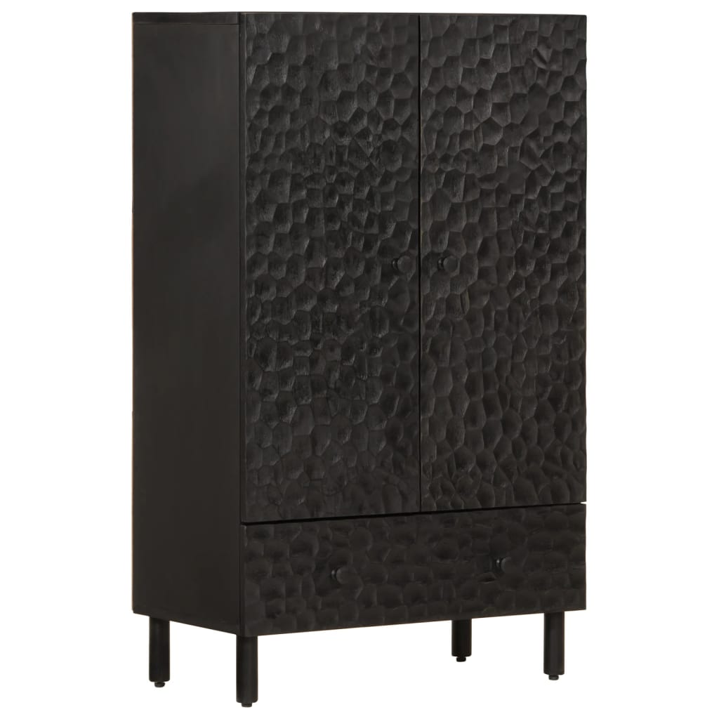 Buffet noir 60x33x100 cm bois de manguier massif - XIOS