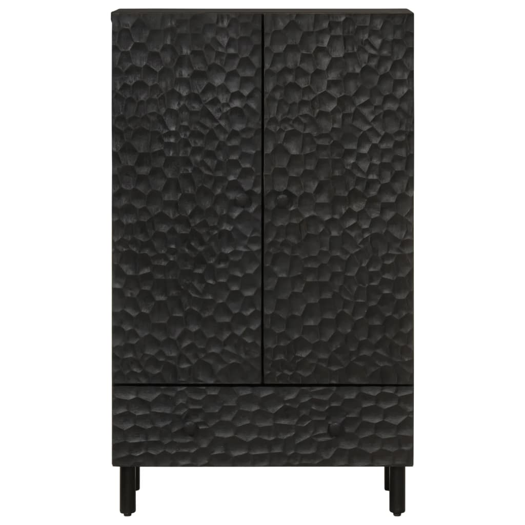 Buffet noir 60x33x100 cm bois de manguier massif - XIOS