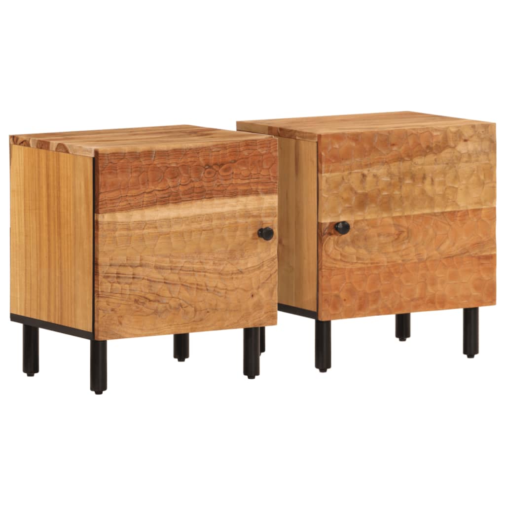 Tables de chevet 2 pcs 40x33x46 cm Bois d'acacia massif - XIOS