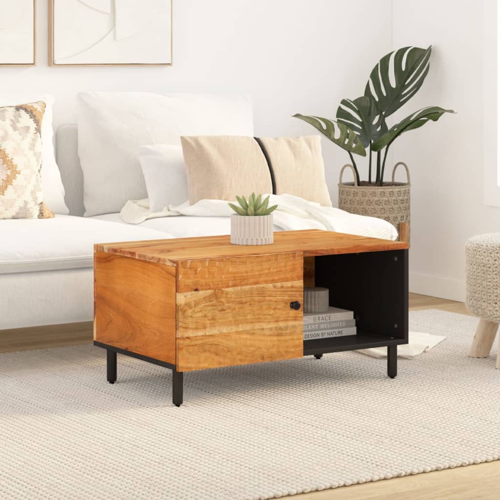 Table basse 80x50x40 cm bois massif d'acacia - XIOS