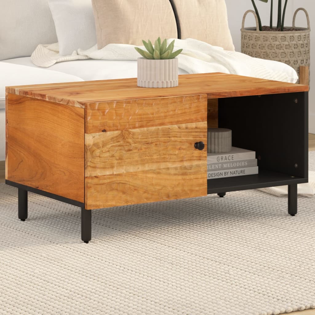 Table basse 80x50x40 cm bois massif d'acacia - XIOS