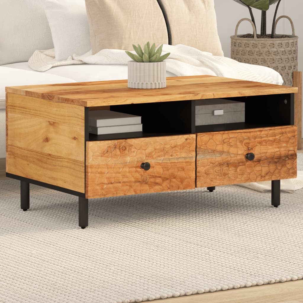 Table basse 80x54x40 cm bois massif d'acacia - XIOS
