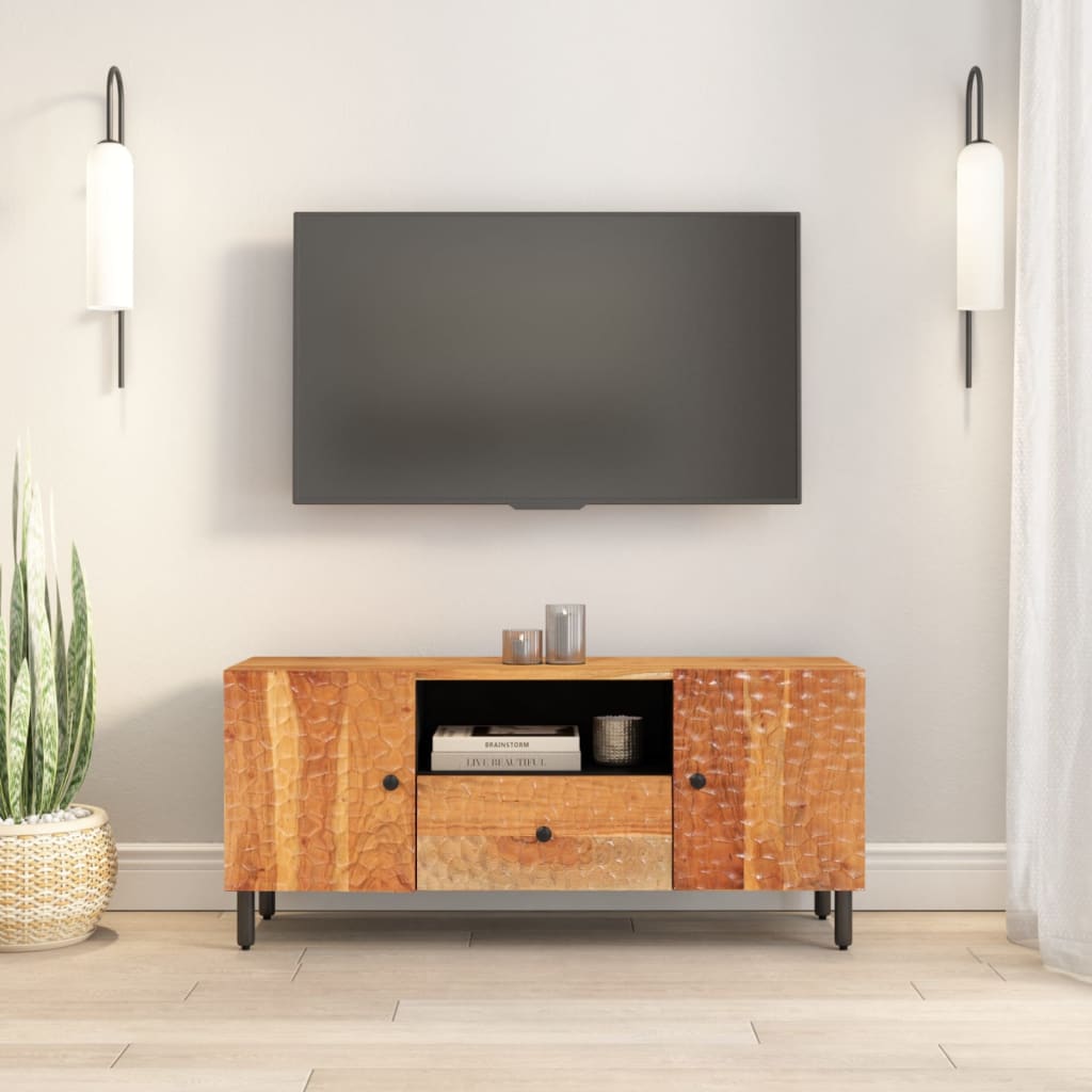Meuble TV 105x33x46 cm Bois d'acacia massif Meubles TV vidaXL   