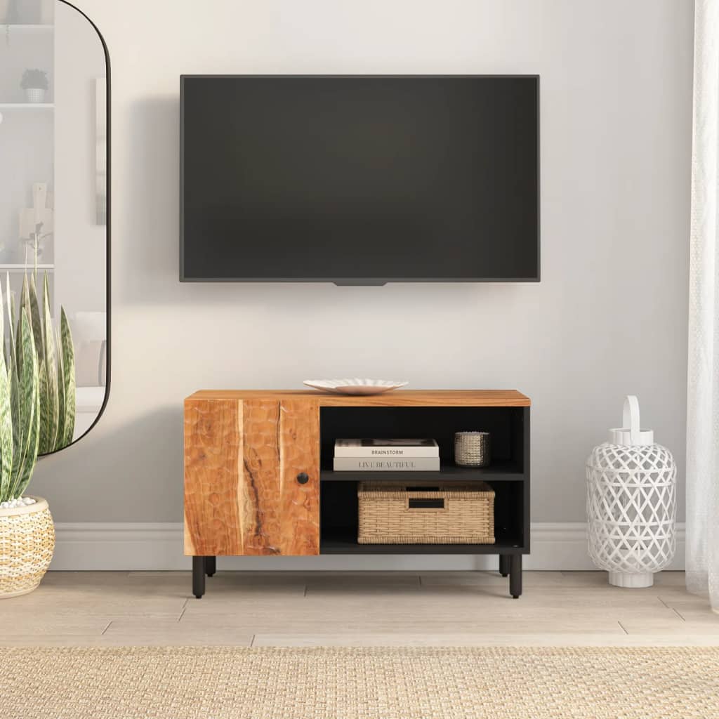 Meuble TV 80x33x46 cm bois d'acacia massif - XIOS