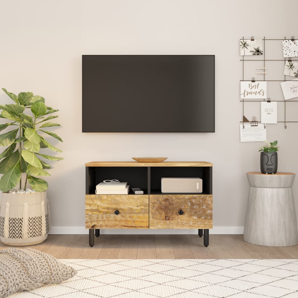 Meuble TV 70x33x46 cm Bois massif de manguier Meubles TV vidaXL   