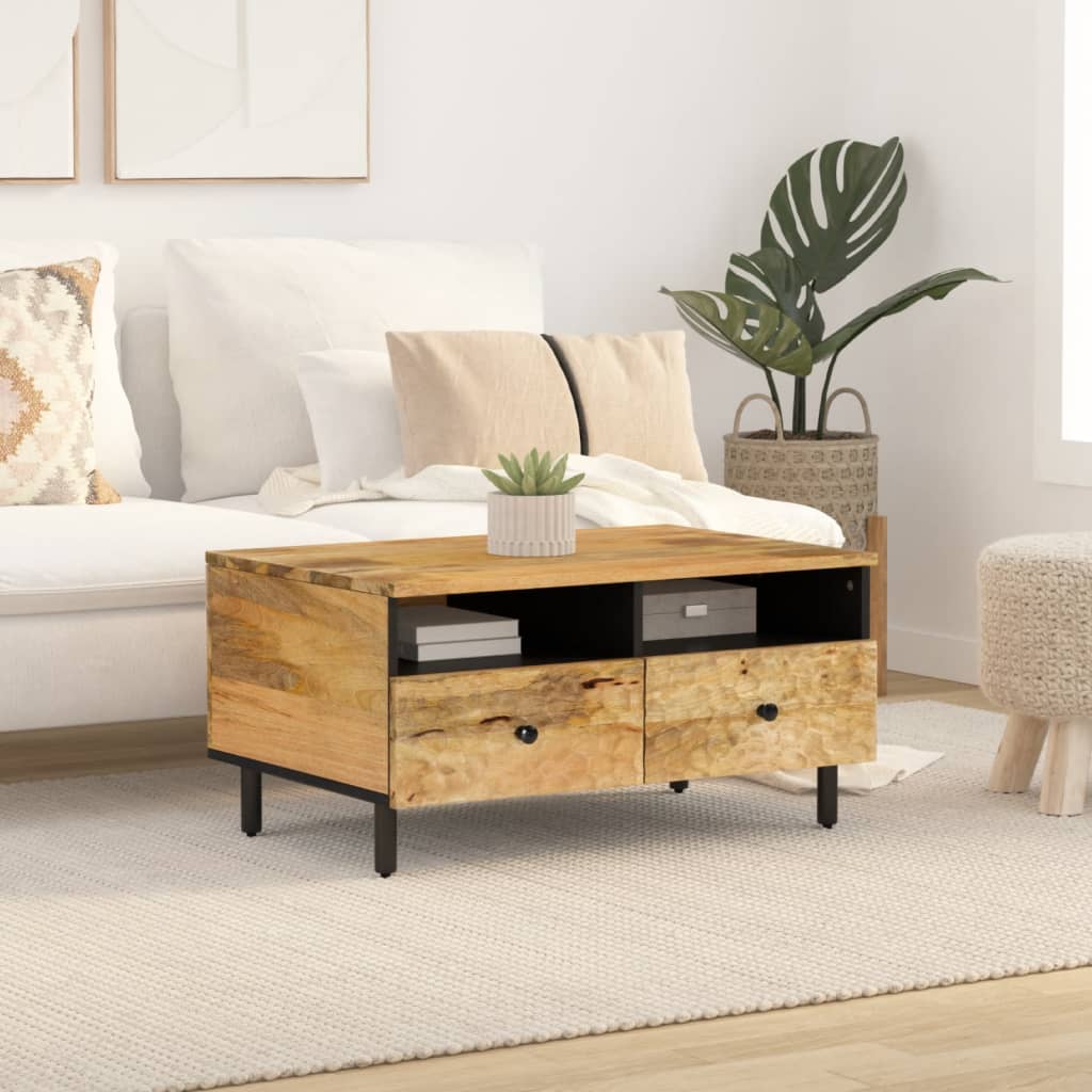 Table basse 80x54x40 cm bois de manguier massif - XIOS