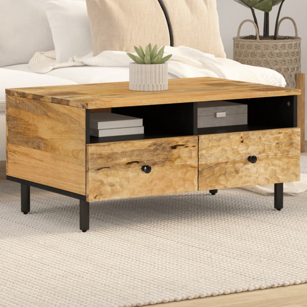 Table basse 80x54x40 cm bois de manguier massif - XIOS