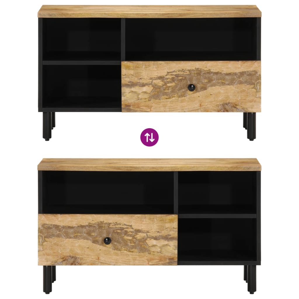 Meuble TV 80x33x46 cm bois massif de manguier - XIOS