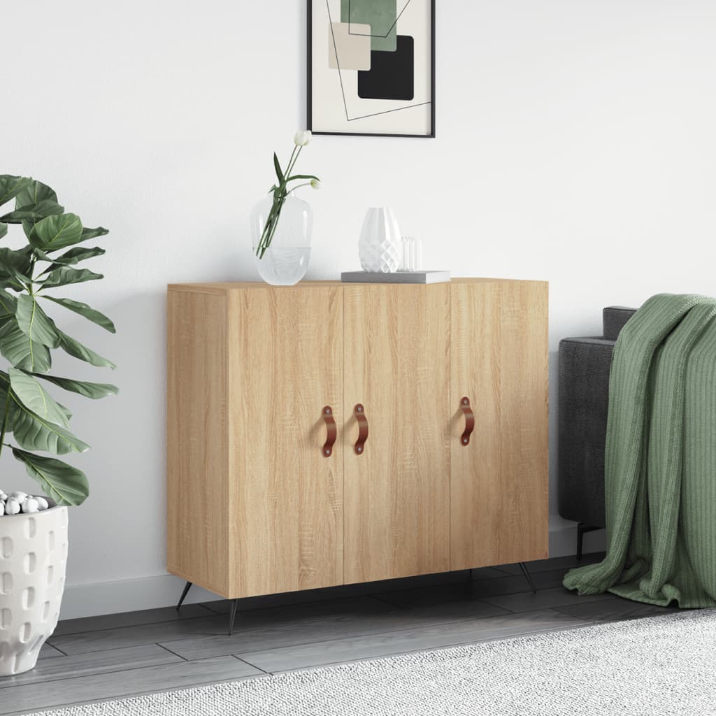 Buffet chêne sonoma 90x34x80 cm bois d'ingénierie - XIOS