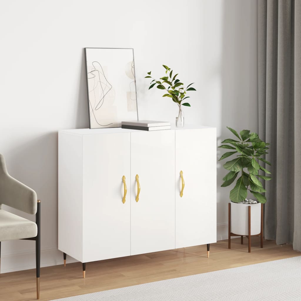 Buffet blanc 90x34x80 cm bois d'ingénierie - XIOS