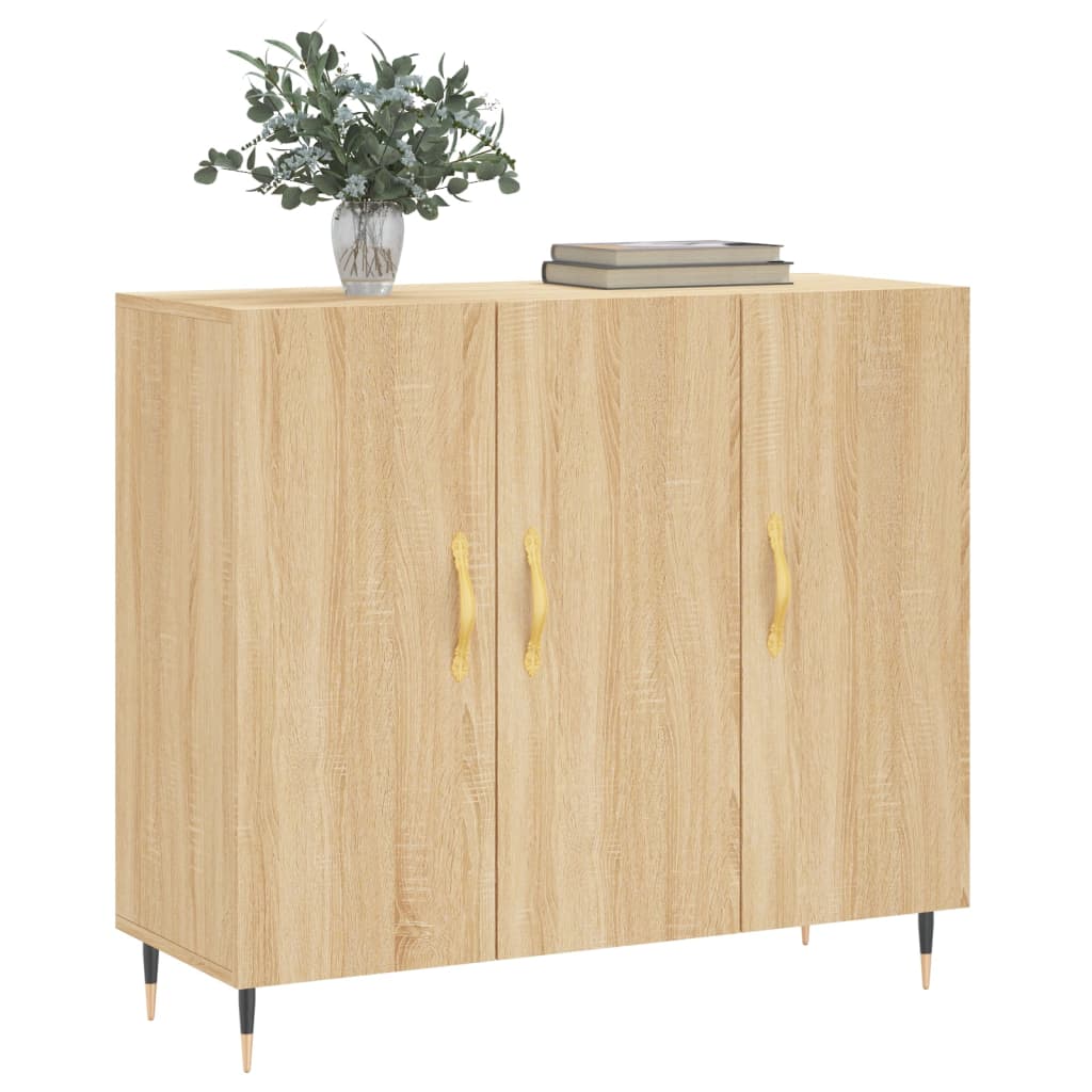 Buffet chêne sonoma 90x34x80 cm bois d'ingénierie - XIOS