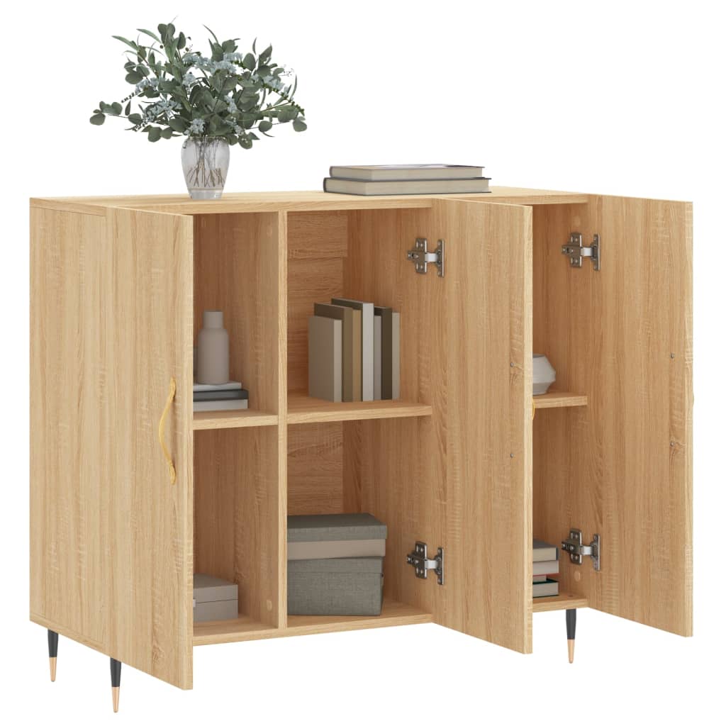 Buffet chêne sonoma 90x34x80 cm bois d'ingénierie - XIOS