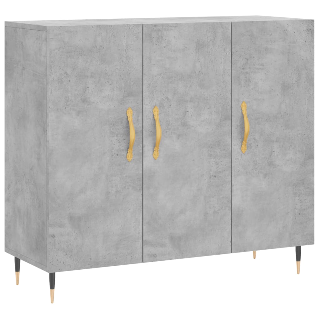 Buffet gris béton 90x34x80 cm bois d'ingénierie - XIOS
