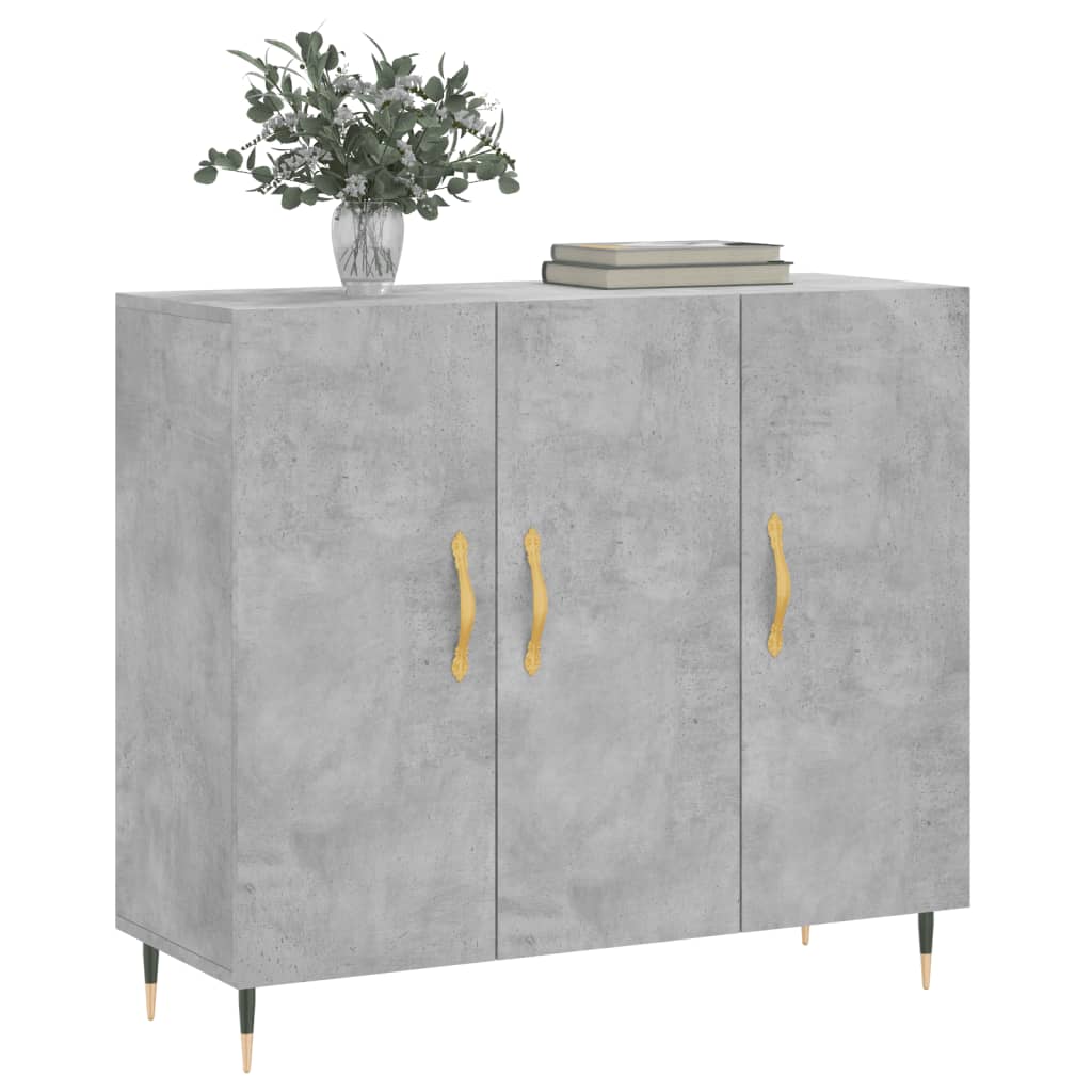 Buffet gris béton 90x34x80 cm bois d'ingénierie - XIOS