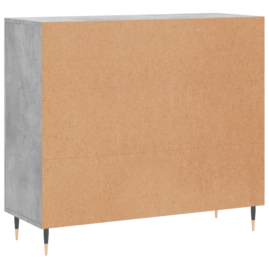 Buffet gris béton 90x34x80 cm bois d'ingénierie - XIOS