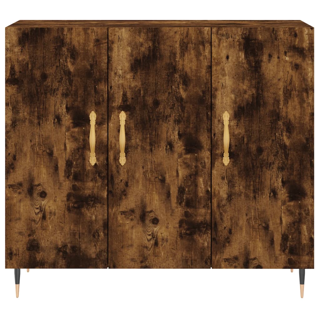 Buffet chêne fumé 90x34x80 cm bois d'ingénierie