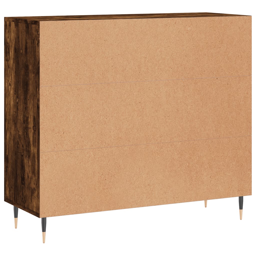 Buffet chêne fumé 90x34x80 cm bois d'ingénierie