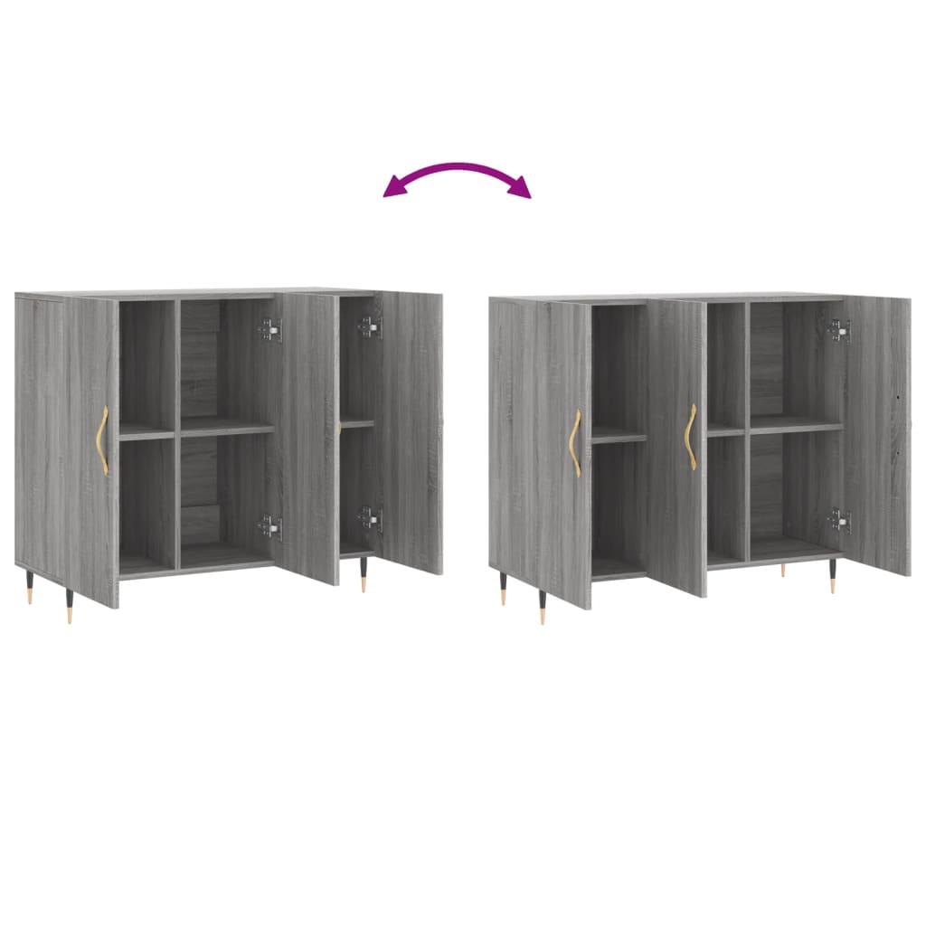 Buffet sonoma gris 90x34x80 cm bois d'ingénierie - XIOS