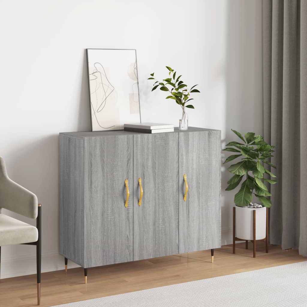 Buffet sonoma gris 90x34x80 cm bois d'ingénierie - XIOS