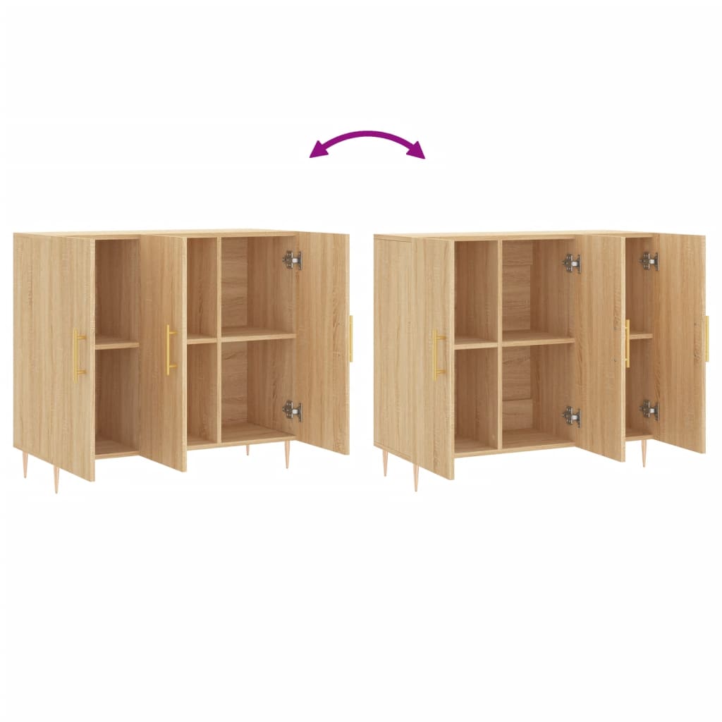 Buffet chêne sonoma 90x34x80 cm bois d'ingénierie - XIOS