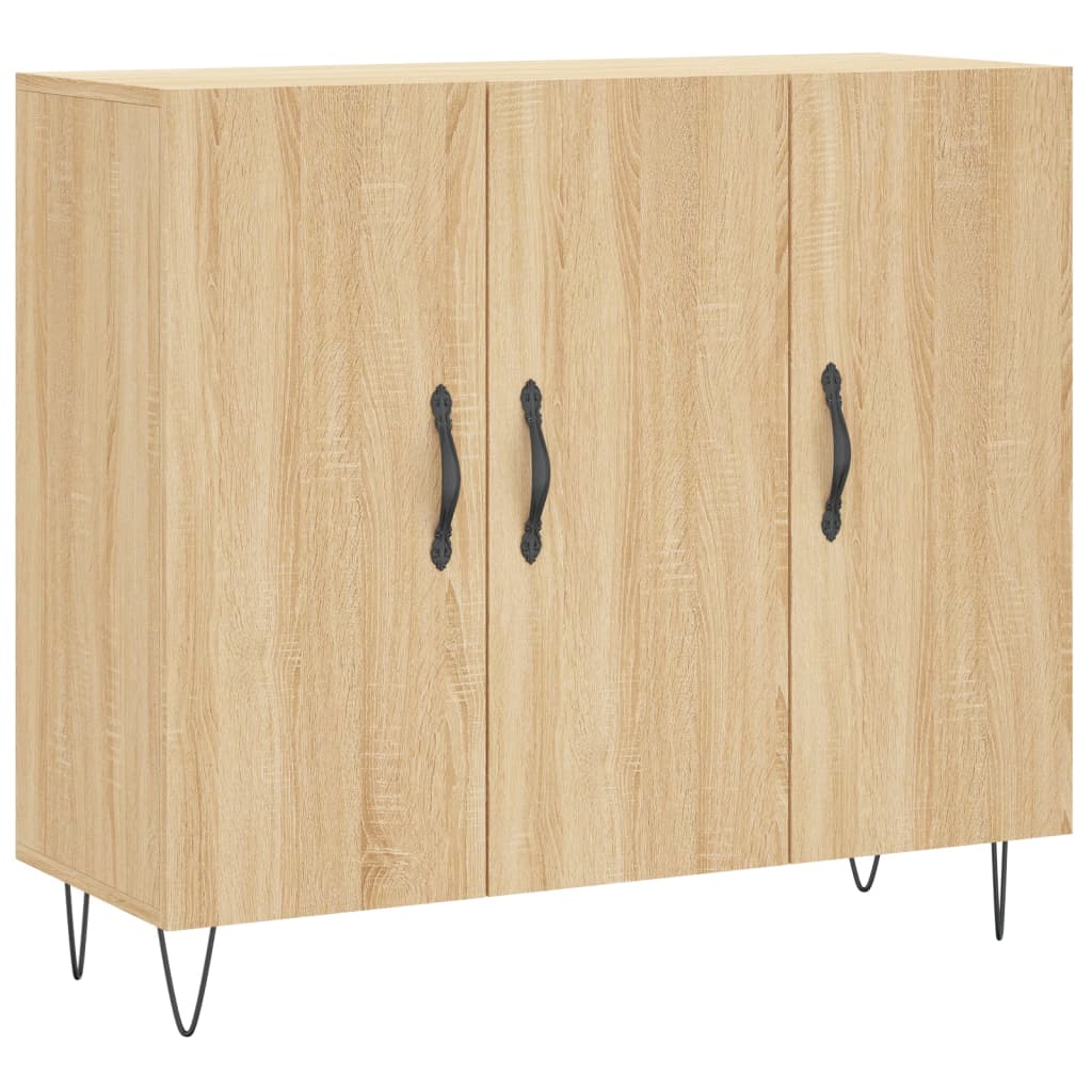 Buffet chêne sonoma 90x34x80 cm bois d'ingénierie