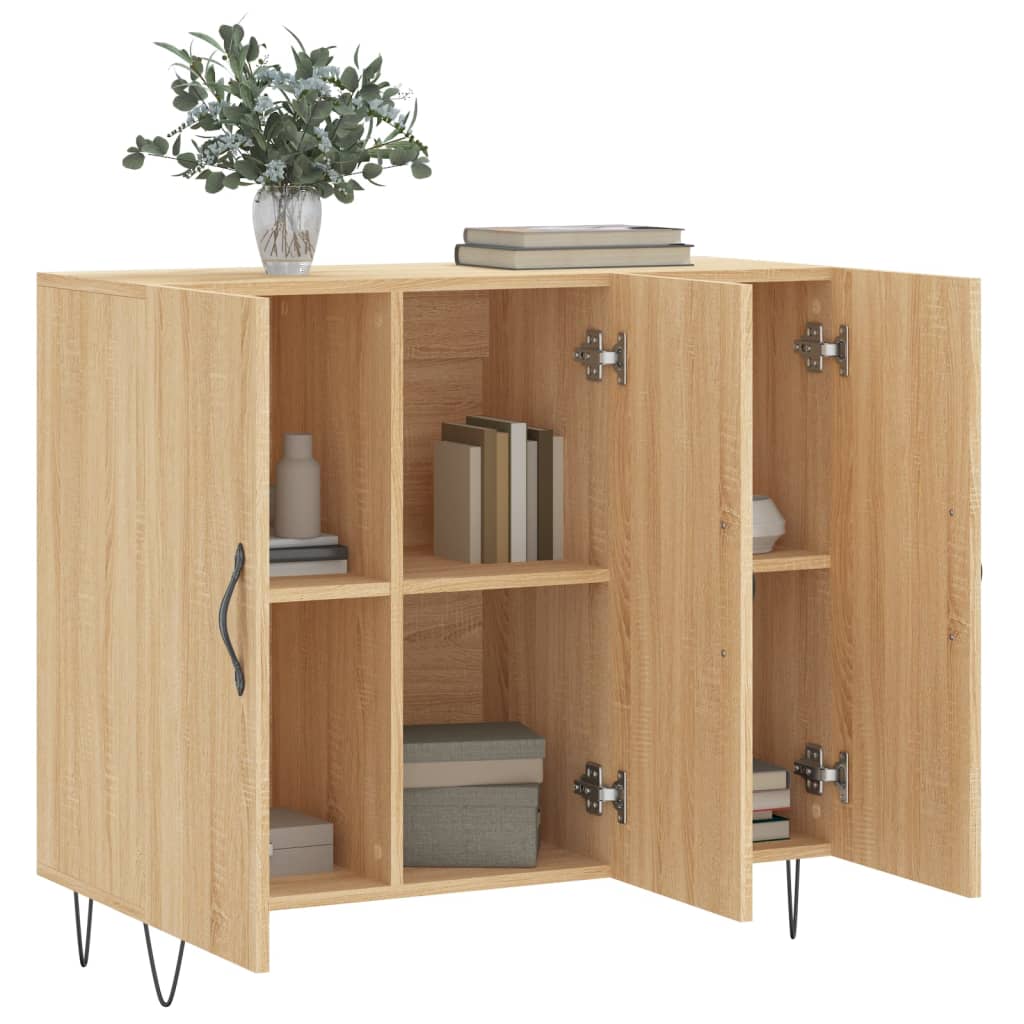 Buffet chêne sonoma 90x34x80 cm bois d'ingénierie