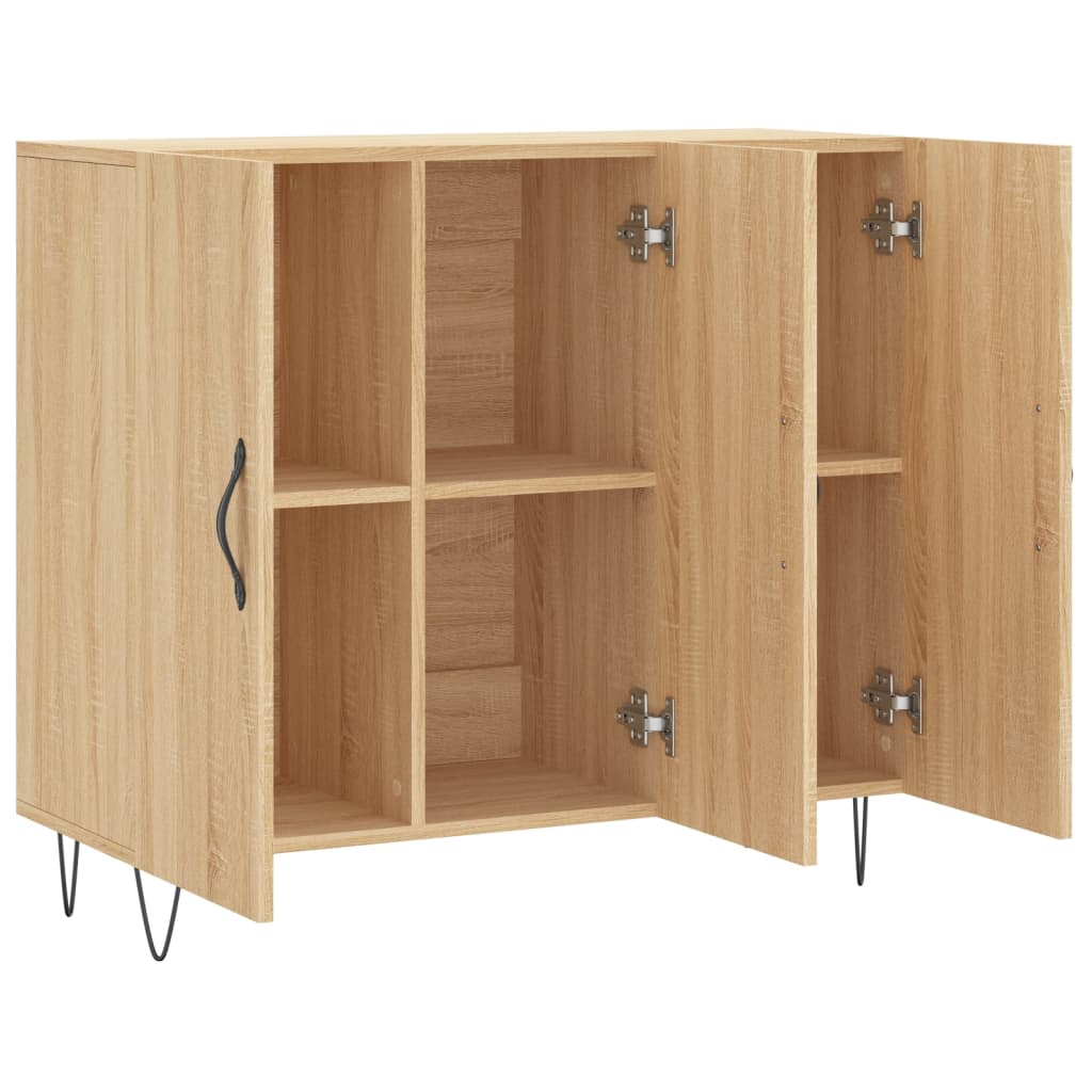 Buffet chêne sonoma 90x34x80 cm bois d'ingénierie
