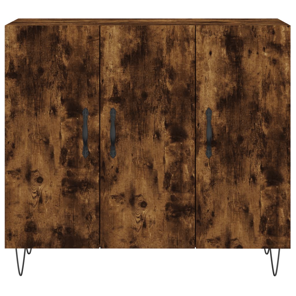 Buffet chêne fumé 90x34x80 cm bois d'ingénierie