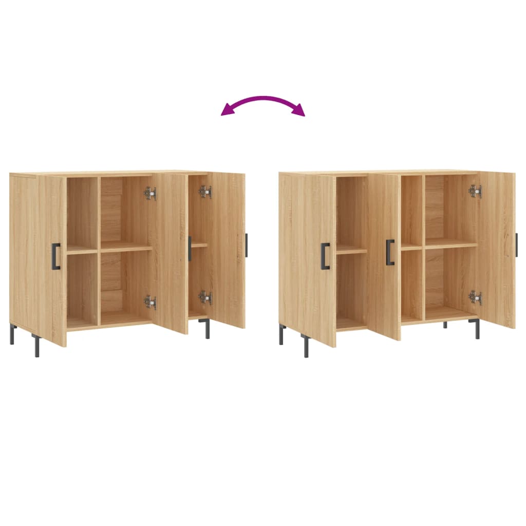 Buffet chêne sonoma 90x34x80 cm bois d'ingénierie - XIOS