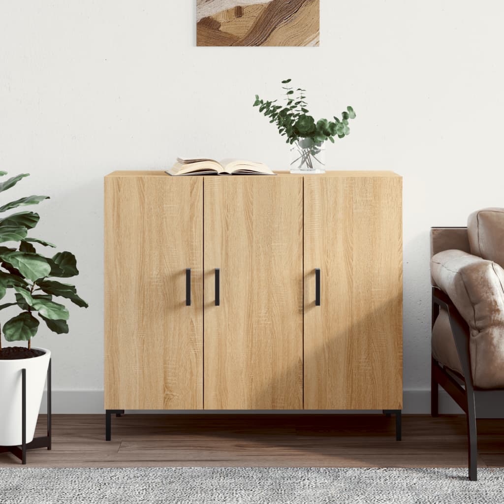 Buffet chêne sonoma 90x34x80 cm bois d'ingénierie - XIOS