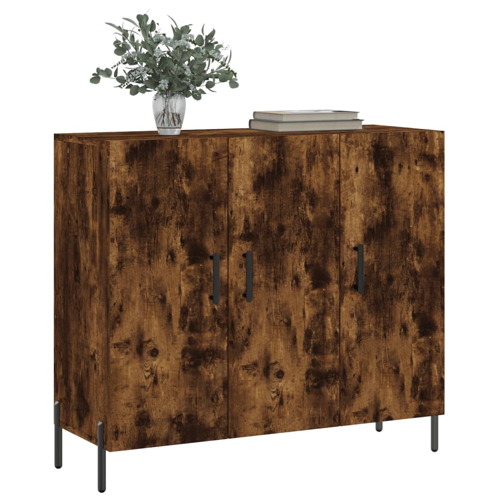 Buffet chêne fumé 90x34x80 cm bois d'ingénierie - XIOS