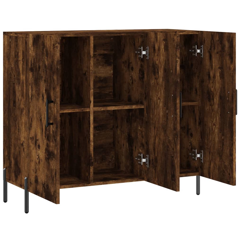 Buffet chêne fumé 90x34x80 cm bois d'ingénierie - XIOS