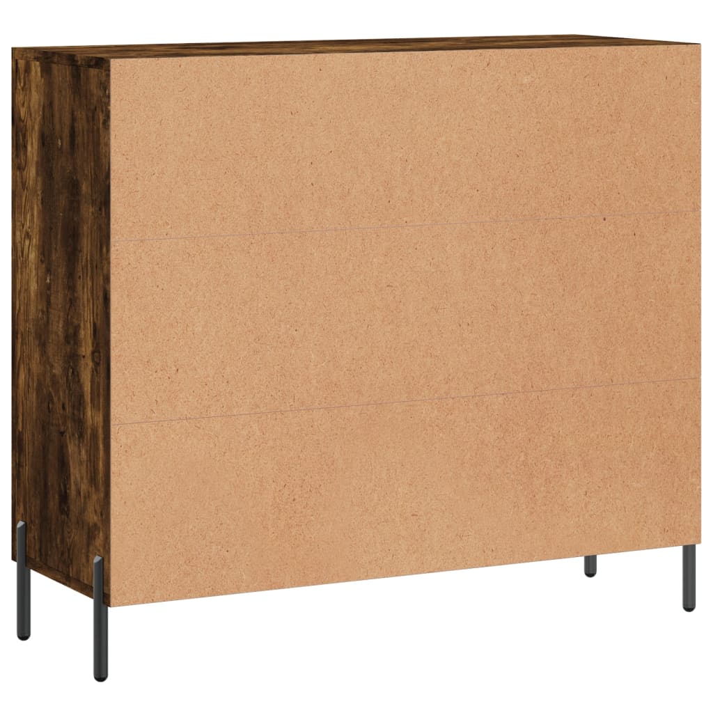 Buffet chêne fumé 90x34x80 cm bois d'ingénierie - XIOS