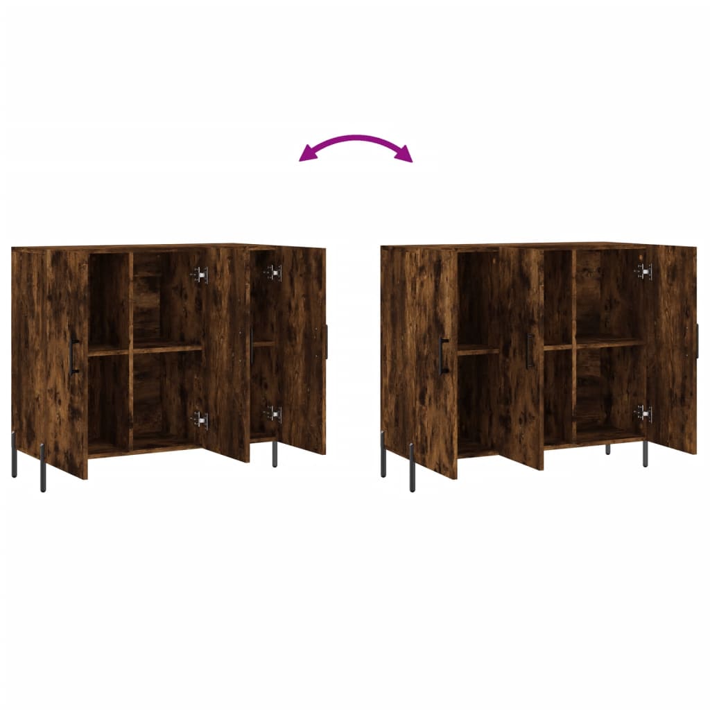 Buffet chêne fumé 90x34x80 cm bois d'ingénierie - XIOS
