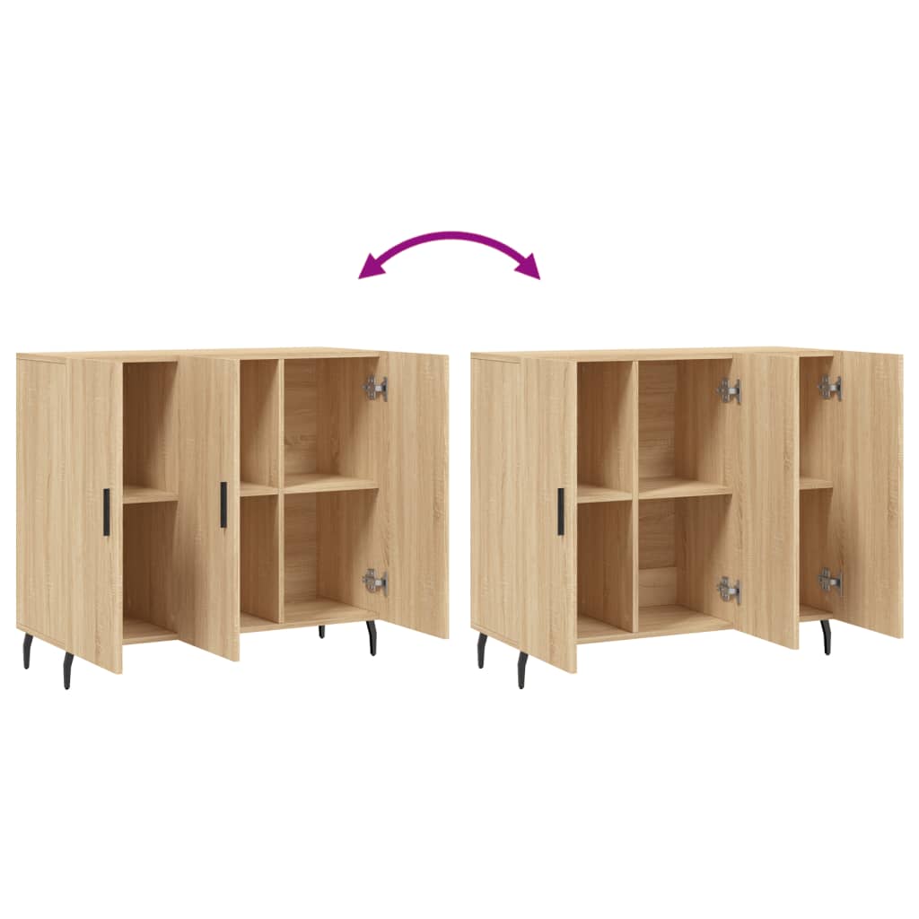Buffet chêne sonoma 90x34x80 cm bois d'ingénierie - XIOS