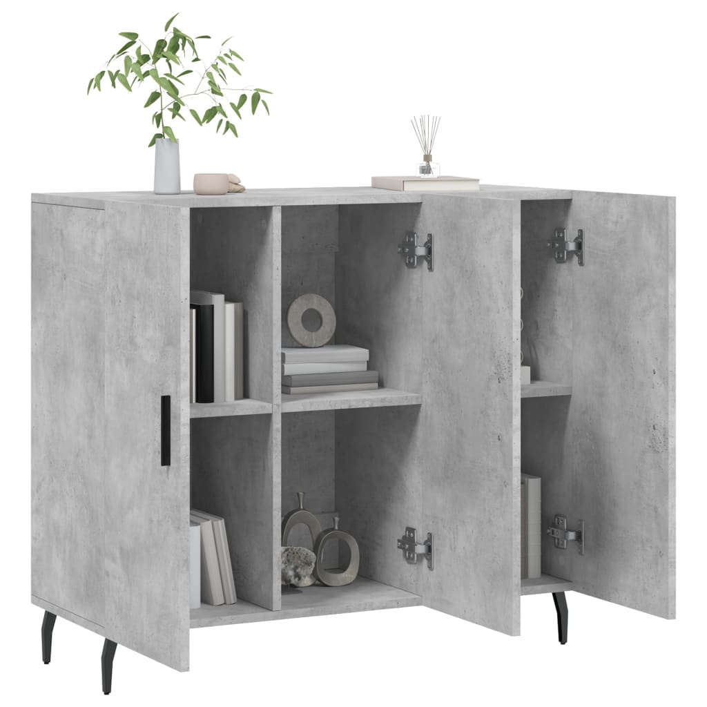 Buffet gris béton 90x34x80 cm bois d'ingénierie - XIOS