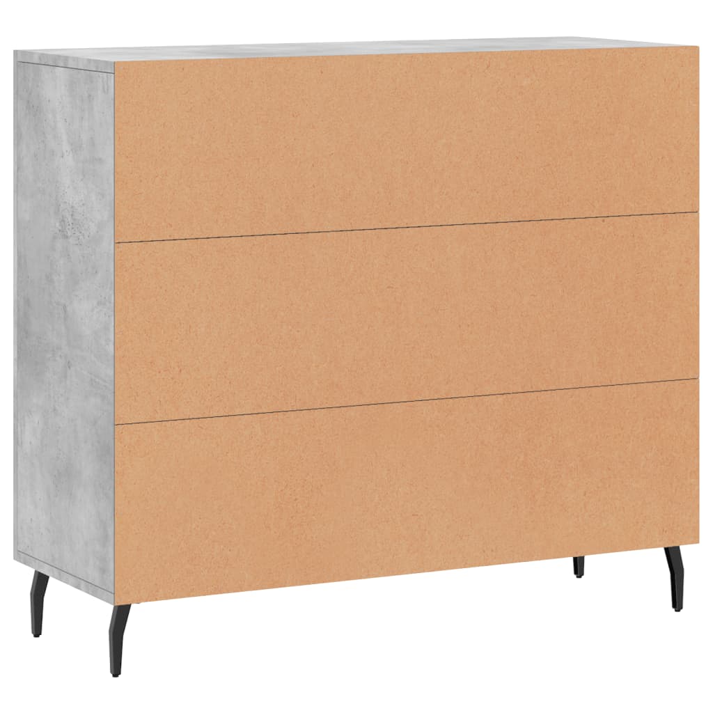 Buffet gris béton 90x34x80 cm bois d'ingénierie - XIOS