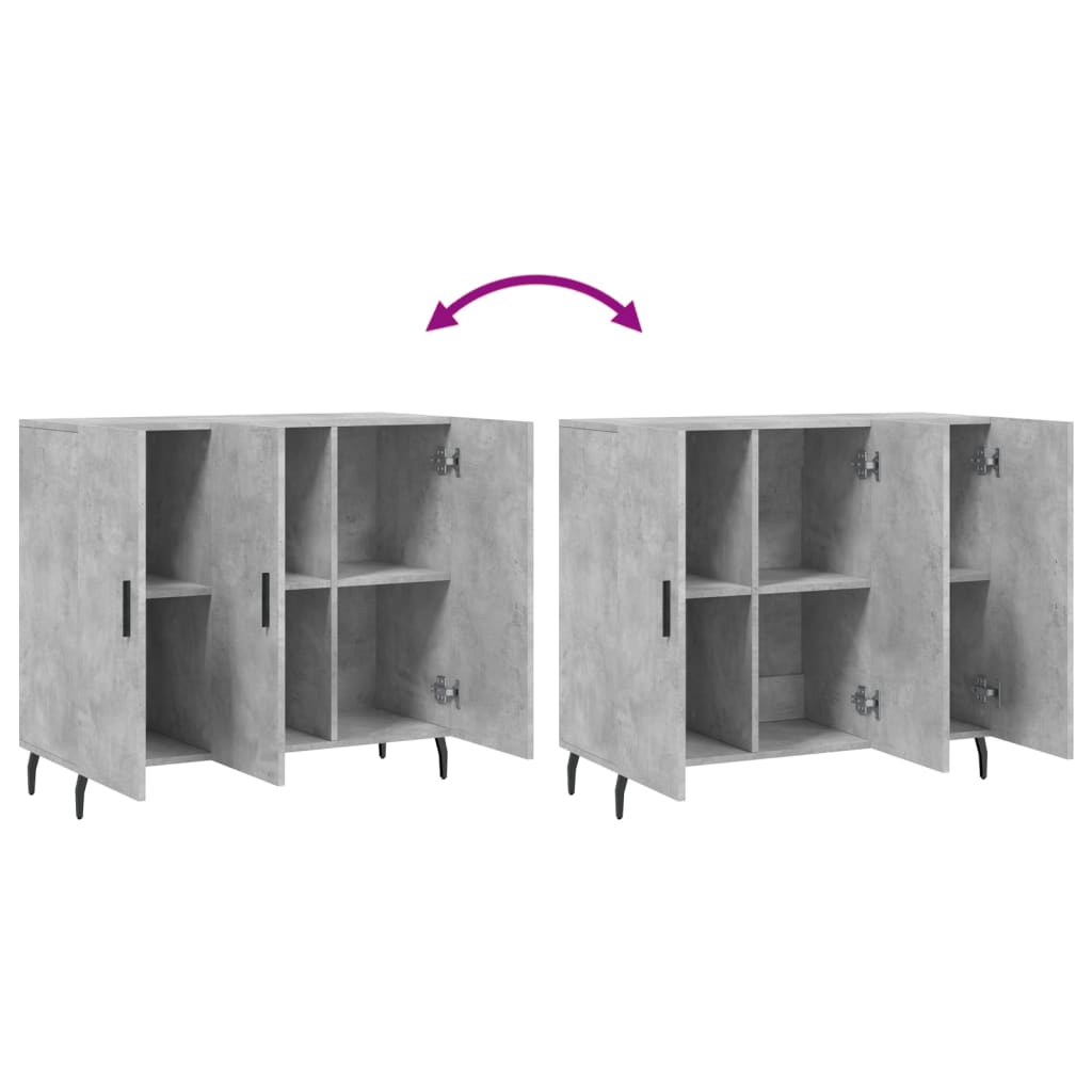 Buffet gris béton 90x34x80 cm bois d'ingénierie - XIOS