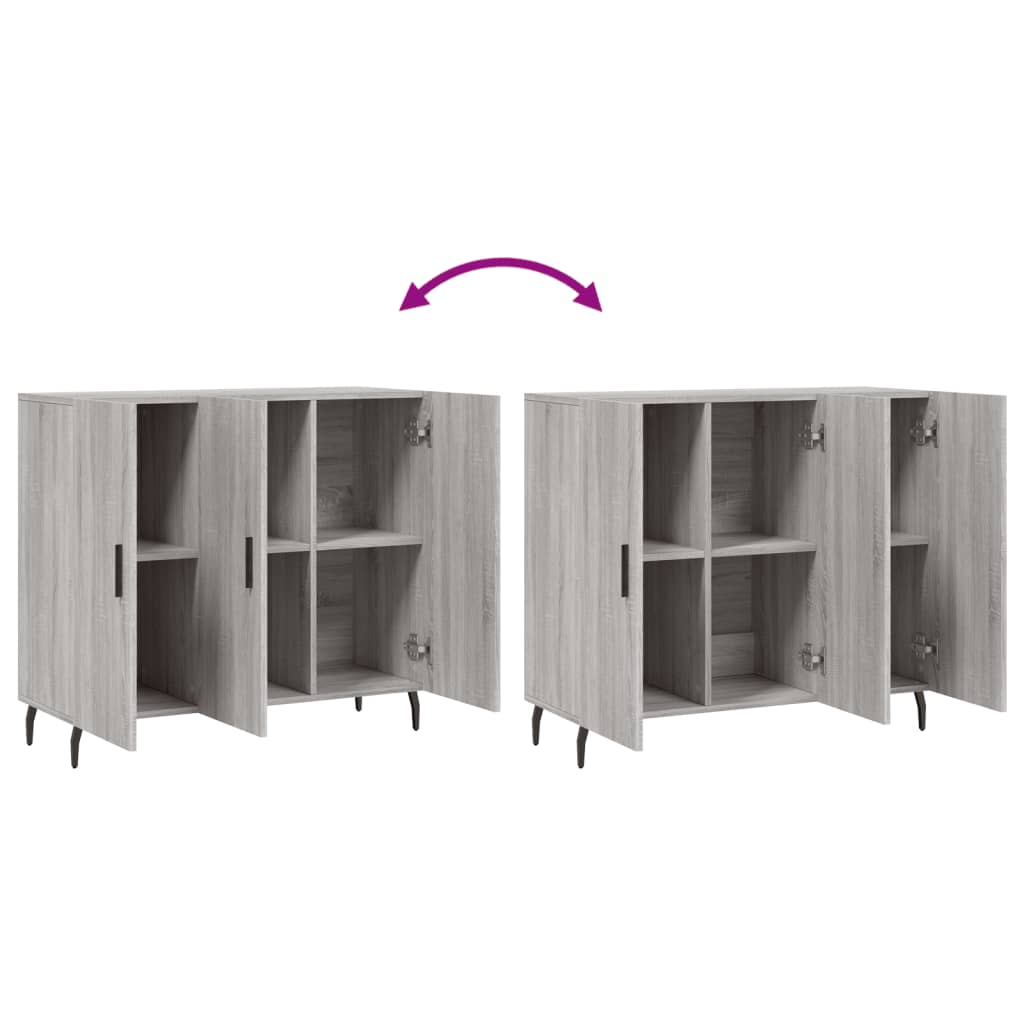 Buffet sonoma gris 90x34x80 cm bois d'ingénierie - XIOS