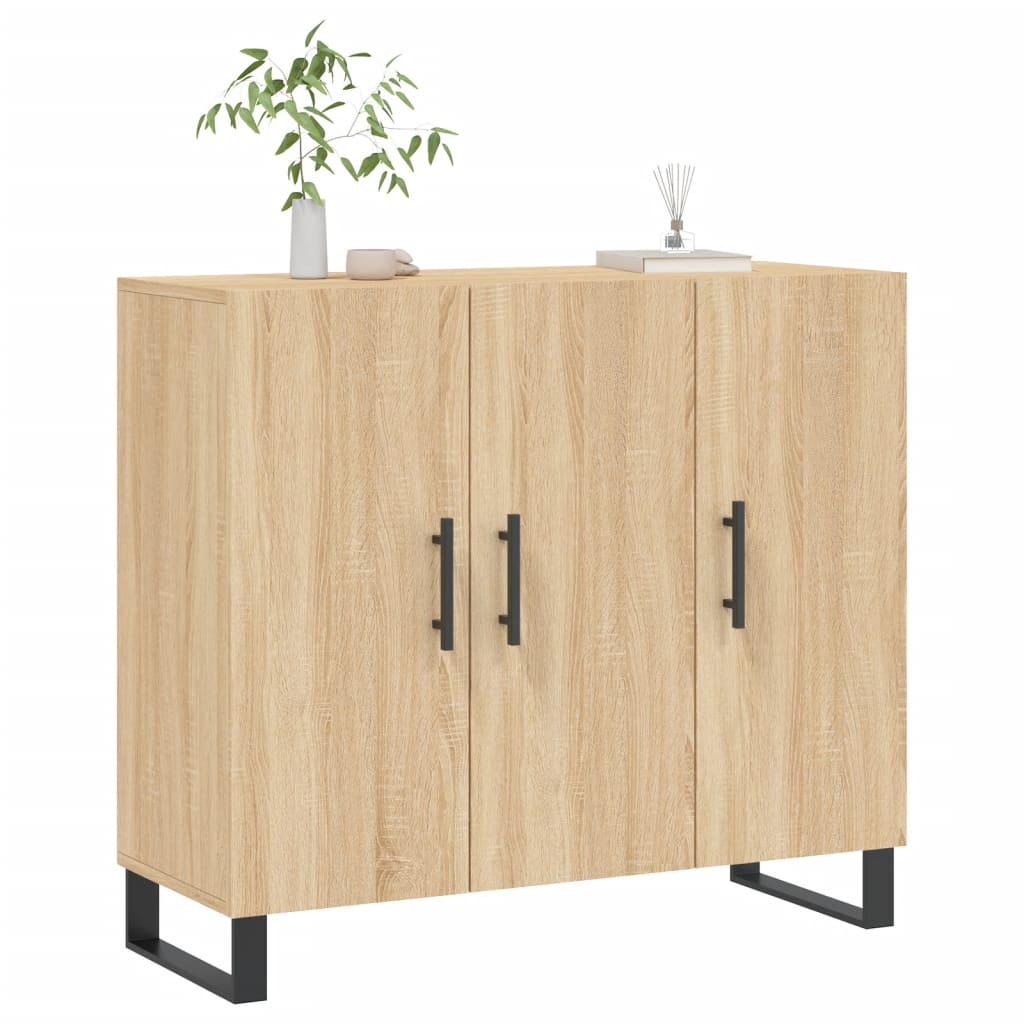 Buffet chêne sonoma 90x34x80 cm bois d'ingénierie - XIOS