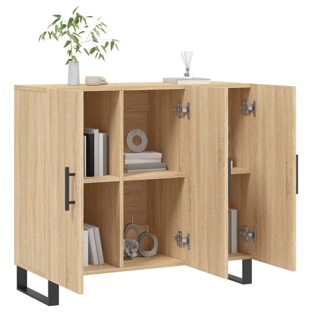 Buffet chêne sonoma 90x34x80 cm bois d'ingénierie - XIOS