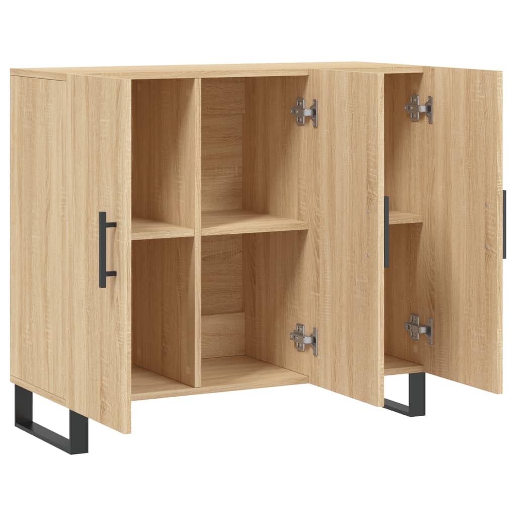 Buffet chêne sonoma 90x34x80 cm bois d'ingénierie - XIOS